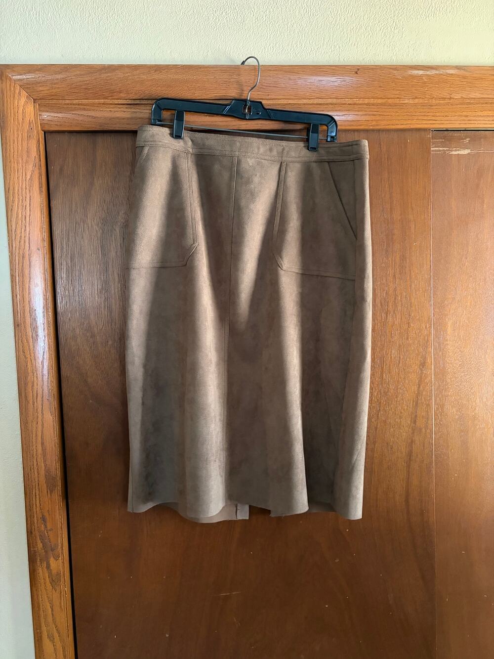 Catherine Malandrino Faux Suede A Line Midi Skirt Brown Women's Size 12